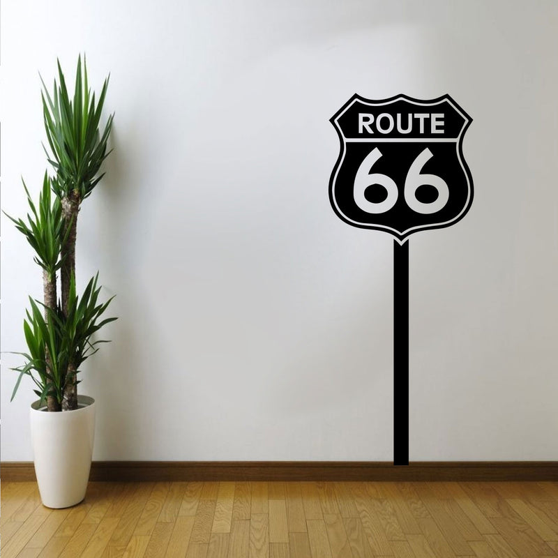 Route 66 Highway Sign - Wall Art Decal Home Decoration Wall Art - Bedroom Living Room Wall Decor - Trendy Modern Wall Art - Boys Highway 66 Play Room Wall Decoration Sticker Vinyl Decals 3