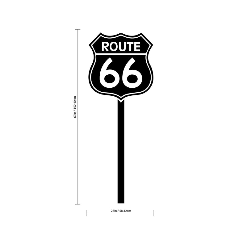 Route 66 Highway Sign - Wall Art Decal Home Decoration Wall Art - Bedroom Living Room Wall Decor - Trendy Modern Wall Art - Boys Highway 66 Play Room Wall Decoration Sticker Vinyl Decals 4