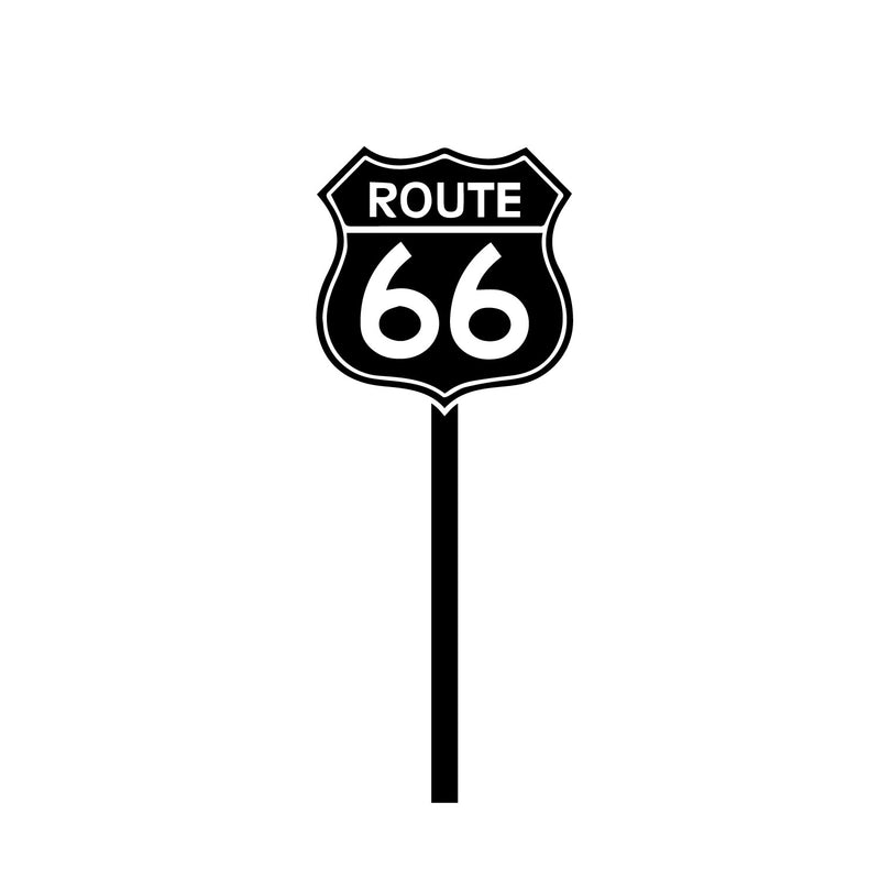 Route 66 Highway Sign - Wall Art Decal 60" x 36" Home Decoration Wall Art - Bedroom Living Room Wall Decor - Highway 66 Play Room Wall Decoration Sticker Vinyl Decals 4