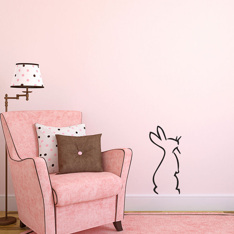 Cute Bunny Silhouette - Vinyl Wall Art Stickers - 32" x 15" - Cute Wall Art Decals for Little Girls and Boys Bedroom - Nursery Room Wall Art Decor 2