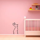 Cute Bunny Silhouette - Vinyl Wall Art Stickers - Girls Bedroom Vinyl Wall Decals - Cute Wall Art Decals for Girls - Little Girls Rabbit Wall Art Decor 3