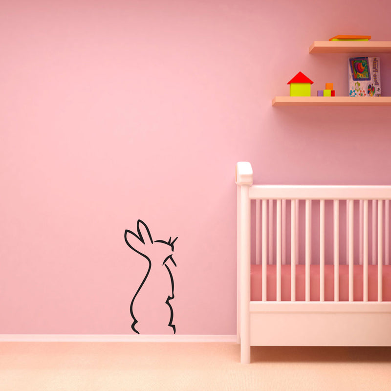 Cute Bunny Silhouette - Vinyl Wall Art Stickers - Girls Bedroom Vinyl Wall Decals - Cute Wall Art Decals for Girls - Little Girls Rabbit Wall Art Decor 3