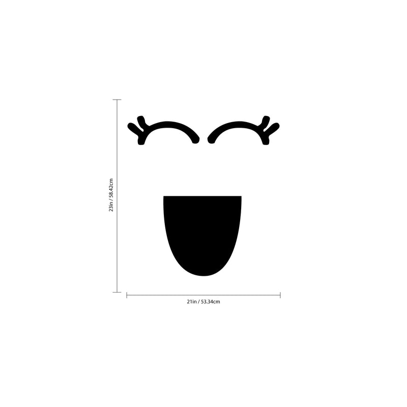 Happy Fatty Face - Cute Wall Art Vinyl Decal - 23" x 21" Happy Face Motivational Wall Art Decal 4