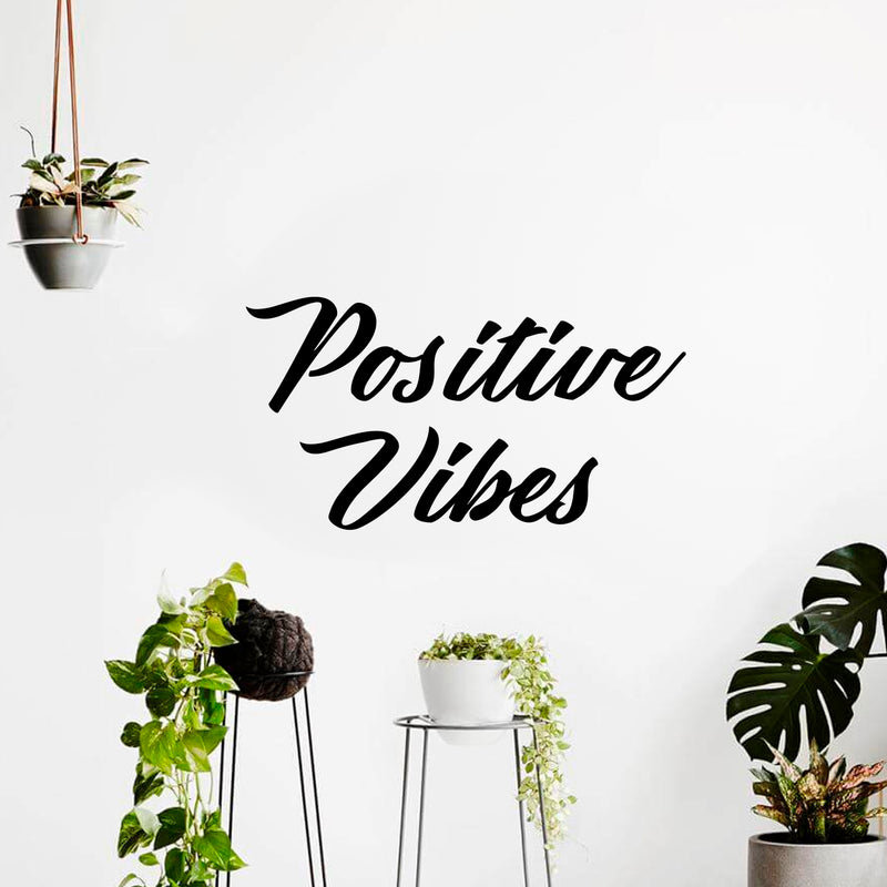 Positive Vibes - Inspirational Quotes Wall Art Vinyl Decal - 12" x 23" Decoration Vinyl Stickers - Motivational Wall Art Decals - Bedroom Living Room Vinyl Wall Decor 3