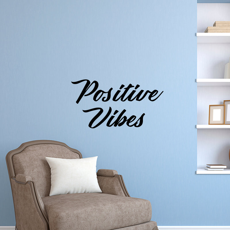 Positive Vibes - Inspirational Quotes Wall Art Vinyl Decal - 12" x 23" Decoration Vinyl Stickers - Motivational Wall Art Decals - Bedroom Living Room Vinyl Wall Decor 2