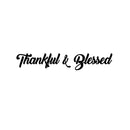 Thankful & Blessed Cursive Vinyl Lettering Decor - Inspirational Religious Wall Art Vinyl Decal - 7" x 40" - Living Room Bedroom Motivational Wall Art Decal 1