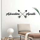 Adventure Awaits Lettering - Inspirational Life Quotes - Wall Art Decal - Decoration Vinyl Sticker - Apartment Bedroom Living Room Vacations Travel Peel Off Stickers (11" x 39"; White) 3
