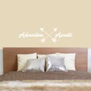 Adventure Awaits Lettering - Inspirational Life Quotes - Wall Art Decal - 11" x 39" Decoration Vinyl Sticker - Apartment Bedroom Living Room Vacations Travel Peel Off Stickers (11" x 39"; White) 3
