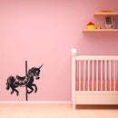 Unicorn Carousel - Vinyl Wall Art Stickers - 25" x 23" - Unisex Childrens Bedroom Decals - Baby Nursery Room Unicorn Wall Decor Art 1