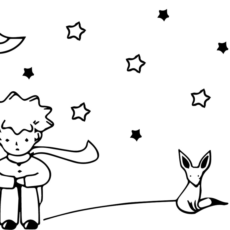 The Little Prince - El Principito - Vinyl Wall Art Stickers - Unisex Childrens Bedroom Decals - Preschool and Kindergarten Kids Vinyl Wall Art 1