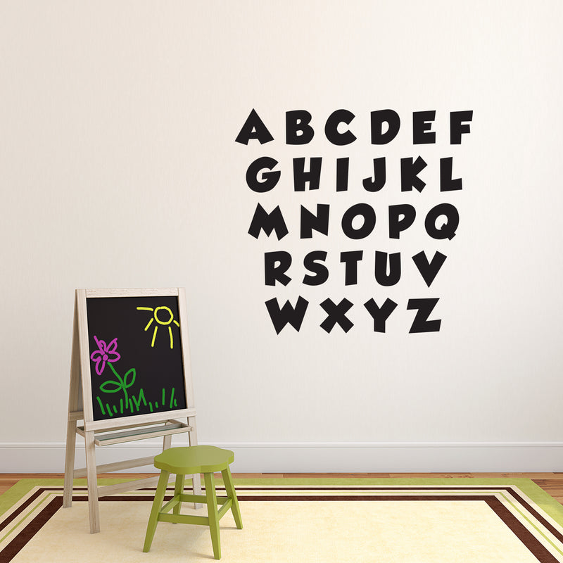 Set of Abc’s Alphabet Letters - Educational Vinyl Wall Art Stickers - 3" x 3" Each Letter - Unisex Childrens Bedroom Decals - Preschool and Kindergarten Kids Educational Classroom Wall Art Decals 1