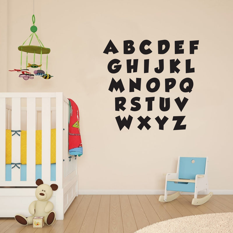 Set of ABC's Alphabet Letters - Educational Vinyl Wall Art Stickers - each letter - Unisex Childrens Bedroom Decals - Preschool and Kindergarten Kids Educational Clasroom Wall Art 2