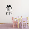 Cute Wall Decal for Girls Bedroom - Girls Rule - 28" x 17" - Vinyl Art Decals for Baby Nursery Room Wall Decor - Toddler Girl Bedroom Vinyl Stickers Decoration 1