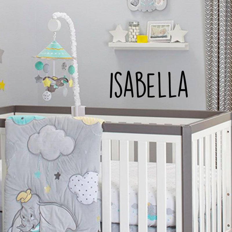 Vinyl Wall Art Decal Girls Custom Name - 'ISABELLA' Custom Text Name - Girls Bedroom Vinyl Wall Decals - Cute Wall Art Decals for Baby Girl Nursery Room Decor 3