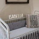 Vinyl Wall Art Decal Girls Custom Name - ’Isabella’ Custom Text Name - 12" x 34" - Girls Bedroom Vinyl Wall Decals - Cute Wall Art Decals for Baby Girl Nursery Room Decor (12" x 34"; Black Text) 2