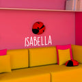 Vinyl Wall Art Decal Girls Custom Name - ’Isabella’ Custom Text Name - 12" x 34" - Girls Bedroom Vinyl Wall Decals - Cute Wall Art Decals for Baby Girl Nursery Room Decor (12" x 34"; White Text) 1