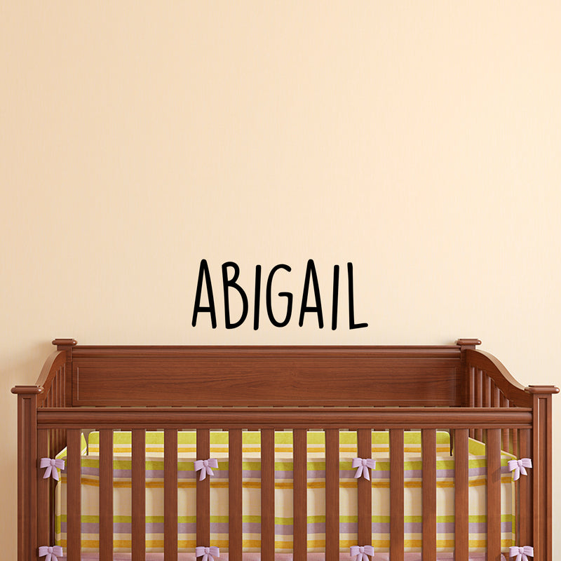 Vinyl Wall Art Decal Girls Custom Name - ’Abigail’ - 12" x 30" - Girls Bedroom Vinyl Wall Decals - Cute Wall Art Decals for Baby Girl Nursery Room Decor (12" x 30"; Black Text) 3