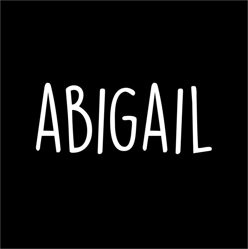 Vinyl Wall Art Decal Girls Custom Name - ’Abigail’ - 12" x 30" - Girls Bedroom Vinyl Wall Decals - Cute Wall Art Decals for Baby Girl Nursery Room Decor (12" x 30"; White Text) 4