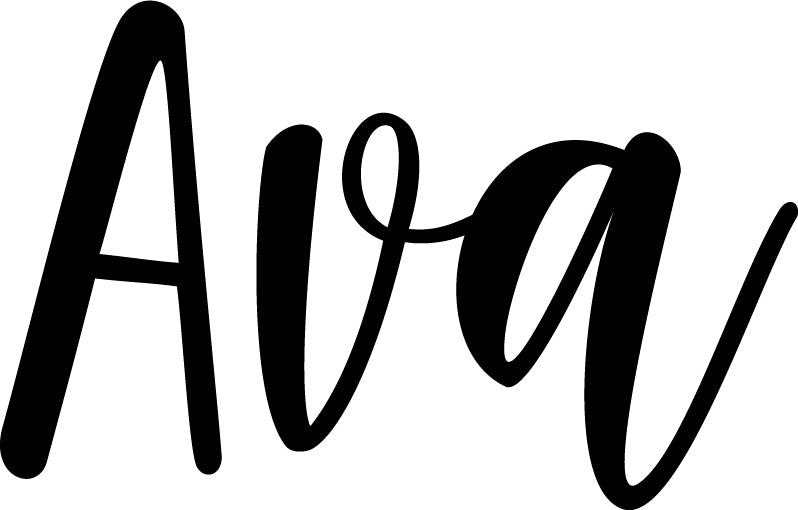 Vinyl Wall Art Decal Girls Custom Name - ’AVA’ Custom Text Name - 12" x 23" - Girls Bedroom Vinyl Wall Decals - Cute Wall Art Decals for Baby Girl Nursery Room Decor (12" x 23"; Black Cursive) 4