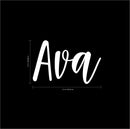 Vinyl Wall Art Decal Girls Custom Name - ’AVA’ Custom Text Name - 12" x 23" - Girls Bedroom Vinyl Wall Decals - Cute Wall Art Decals for Baby Girl Nursery Room Decor (12" x 23"; White Cursive) 3