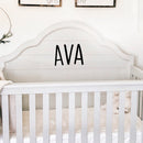 Vinyl Wall Art Decal Girls Custom Name - ’AVA’ Custom Text Name - 12" x 19" - Girls Bedroom Vinyl Wall Decals - Cute Wall Art Decals for Baby Girl Nursery Room Decor (12" x 19"; Black Text) 1