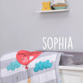 Vinyl Wall Art Decal Girls Custom Name - ’Sophia’ Custom Text Name - 12" x 30" - Girls Bedroom Vinyl Wall Decals - Cute Wall Art Decals for Baby Girl Nursery Room Decor (12" x 30"; White Text) 1