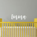 Vinyl Wall Art Decal Girls Custom Name - ’Emma’ Custom Text Name - 12" x 34" - Girls Bedroom Vinyl Wall Decals - Cute Wall Art Decals for Baby Girl Nursery Room Decor (12" x 34"; White Cursive) 1