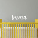 Vinyl Wall Art Decal Girls Custom Name - ’Emma’ Custom Text Name - 12" x 34" - Girls Bedroom Vinyl Wall Decals - Cute Wall Art Decals for Baby Girl Nursery Room Decor (12" x 34"; White Cursive) 1