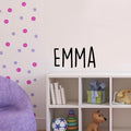 Vinyl Wall Art Decal Girls Custom Name - ’Emma’ Custom Text Name - 12" x 26" - Girls Bedroom Vinyl Wall Decals - Cute Wall Art Decals for Baby Girl Nursery Room Decor (12" x 26"; Black Text) 1