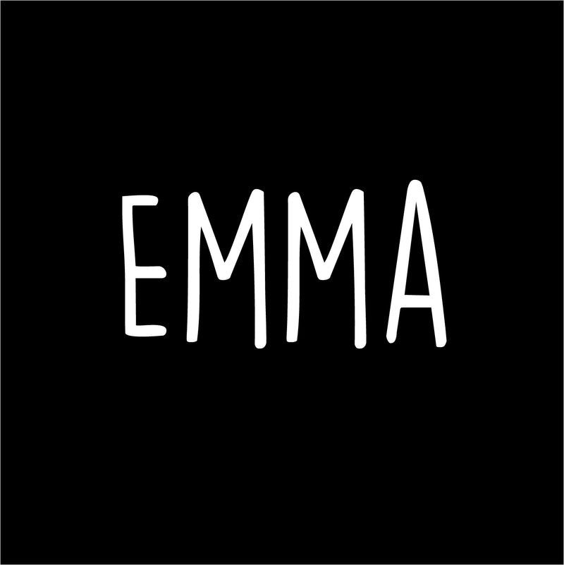 Vinyl Wall Art Decal Girls Custom Name - ’Emma’ Custom Text Name - 12" x 26" - Girls Bedroom Vinyl Wall Decals - Cute Wall Art Decals for Baby Girl Nursery Room Decor (12" x 26"; White Text) 4