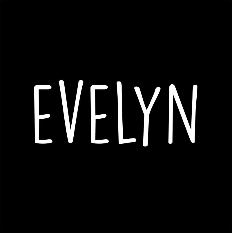 Vinyl Wall Art Decal Girls Custom Name - ’Evelyn’ Custom Text Name- 12" x 30" - Girls Bedroom Vinyl Wall Decals - Cute Wall Art Decals for Baby Girl Nursery Room Decor (12" x 30"; White Text) 4