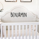 Vinyl Wall Art Decal Boys Custom Name - ’Benjamin’ Custom Text Name- Little Boys Bedroom Vinyl Wall Decals - Cute Wall Art for Baby Boy Nursery Room Decor (10" x 34"; Black Text) 3