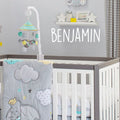 Vinyl Wall Art Decal Boys Custom Name - ’Benjamin’ Custom Text Name- 10" x 34" - Little Boys Bedroom Vinyl Wall Decals - Cute Wall Art for Baby Boy Nursery Room Decor (10" x 34"; White Text) 1