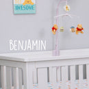 Vinyl Wall Art Decal Boys Custom Name - ’Benjamin’ Custom Text Name- 10" x 34" - Little Boys Bedroom Vinyl Wall Decals - Cute Wall Art for Baby Boy Nursery Room Decor (10" x 34"; White Text) 2