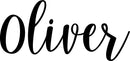 Vinyl Wall Art Decal Boys Custom Name - ’Oliver’ Custom Text Name - 12" x 30" - Little Boys Bedroom Vinyl Wall Decals - Cute Wall Art Decals for Baby Boy Nursery Room Decor (12" x 30"; Black Cursive) 1