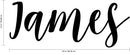 Vinyl Wall Art Decal Boys Custom Name - ’James’ Custom Text Name - Little Boys Bedroom Vinyl Wall Decals - Cute Wall Art Decals for Baby Boy Nursery Room Decor (12" x 29"; Black Text) 4