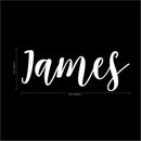 Vinyl Wall Art Decal Boys Custom Name - ’James’ Custom Text Name - 12" x 34" - Little Boys Bedroom Vinyl Wall Decals - Cute Wall Art Decals for Baby Boy Nursery Room Decor (12" x 34"; White Cursive) 3