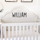 Vinyl Wall Art Decal Boys Custom Name - ’William’ Custom Text Name - 12" x 34" - Little Boys Bedroom Vinyl Wall Decals - Cute Wall Art Decals for Baby Boy Nursery Room Decor (12" x 34"; Black Text) 1