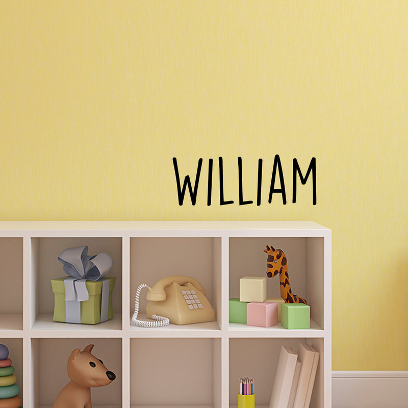 Vinyl Wall Art Decal Boys Custom Name - ’William’ Custom Text Name - 12" x 34" - Little Boys Bedroom Vinyl Wall Decals - Cute Wall Art Decals for Baby Boy Nursery Room Decor (12" x 34"; Black Text) 2