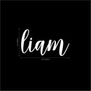 Vinyl Wall Art Decal Boys Custom Name - ’Liam’ Custom Text Name- 12" x 25" - Little Boys Bedroom Vinyl Wall Decals - Cute Wall Art Decals for Baby Boy Nursery Room Decor (12" x 25"; White Cursive) 3