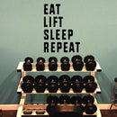 Vinyl Wall Art Decal Motivational - Eat Lift Sleep Repeat - Stencil Adhesive Workout Wall Decals - Gym Wall Decal Stickers - Fitness Vinyl Sticker - Motivational Gym Vinyl Decals 2