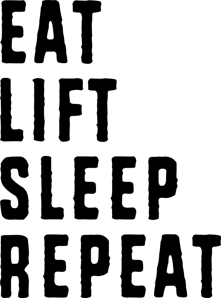 Vinyl Wall Art Decal Motivational - Eat Lift Sleep Repeat - 31" x 23" Stencil Adhesive Workout Wall Decals - Gym Wall Decal Stickers - Fitness Vinyl Sticker - Motivational Gym Vinyl Decals 1