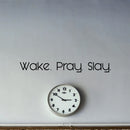 Vinyl Wall Art Decal - Wake Pray Slay - 4" X 35" Bedroom Decoration Vinyl Sticker - Religious Vinyl Wall Decal - Modern Spiritual Window Decor 2