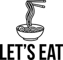 Vinyl Wall Art Decal - Let's Eat - Foodie Fun Wall Decal Stickers - Witty Noodle Stencil Adhesive Vinyl For Kitchen Restaurant Home Use 1