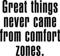 Vinyl Art Wall Decal - Great Things Never Came From Comfort Zones - Motivational Life Quotes - House Office Wall Decoration - Positive Thinking - Good Vibes Stencil Letters Adhesives 1