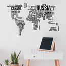 Vinyl Wall Art Decal - Country Names In World Map Outline - Indoor Outdoor Educational Preschool Kindergarten Elementary High School Classroom Wall Art World Atlas 3