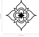 Set of 20 Vinyl Wall Art Decals - Pretty Flowers Pattern - 5" x 5" Each - Bedroom Living Room Office Dorm Room Girly Home Decor - Trendy Apartment Stencil Adhesive Stickers (5" x 5" Each; Black) 3