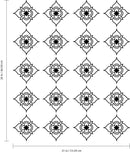 Set of 20 Vinyl Wall Art Decals - Pretty Flowers Pattern - 5" x 5" Each - Bedroom Living Room Office Dorm Room Girly Home Decor - Trendy Apartment Stencil Adhesive Stickers (5" x 5" Each; Black) 4