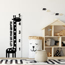 Nursery Vinyl Wall Art Decal - Let’s See Your Growth Chart Zoo Giraffe - 62.5" x 22" - Safari Animal Wall Art Sticker Decals - Unisex Kids Room Play Area Daycare Wall Decor (62.5" x 22"; Black) 3