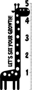 Nursery Vinyl Wall Art Decal - Let’s See Your Growth Chart Zoo Giraffe - 62.5" x 22" - Safari Animal Wall Art Sticker Decals - Unisex Kids Room Play Area Daycare Wall Decor (62.5" x 22"; Black) 4